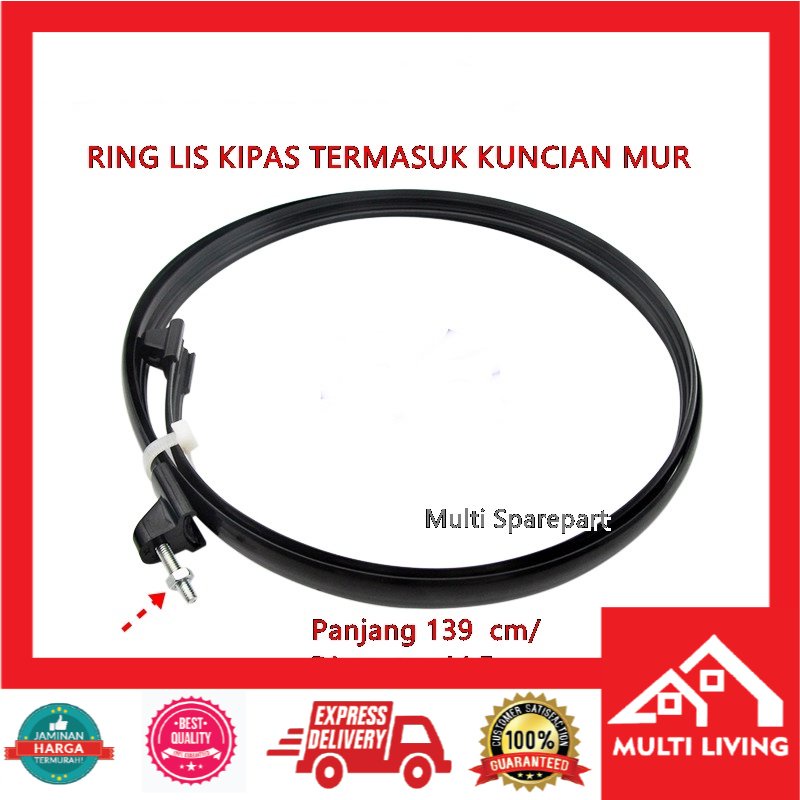 Ring Lis Kipas Angin HITAM 139cm Universal Bonus Baut ring Gawang Pengikat Kipas