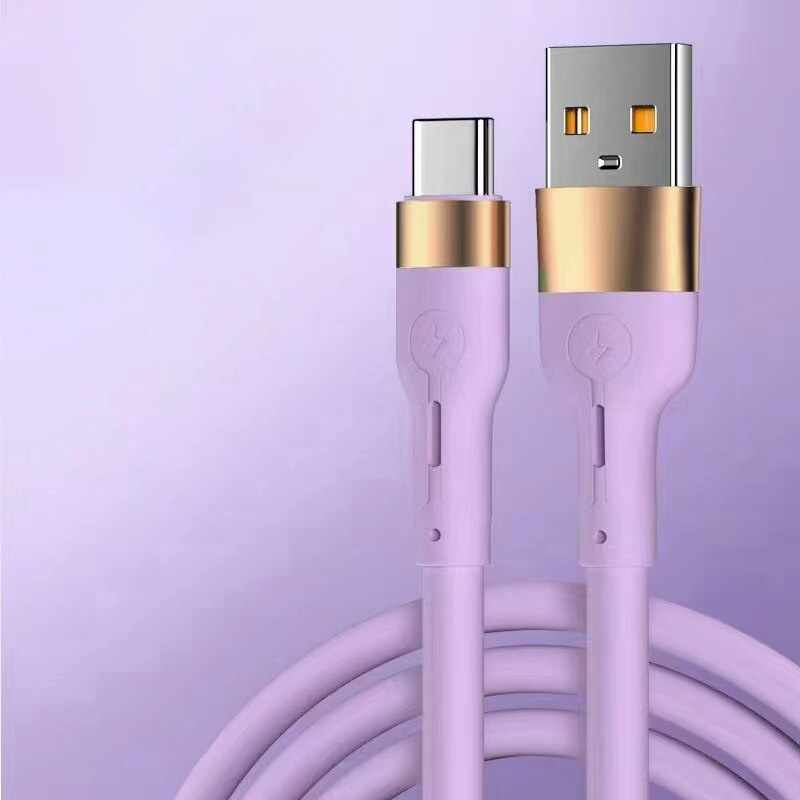 120w 5A Kabel Silikon Cair Usb Tipe C Untuk Samsung Usb C Kabel Tipe C Kabel Pengisian Cepat Kabel Data Kabel Charger C Untuk iPhone