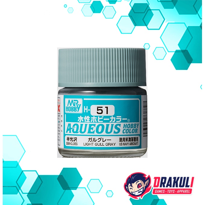 Mr. Hobby Model Kit Paint Aqueous Hobby Color - Light Gull Gray H51