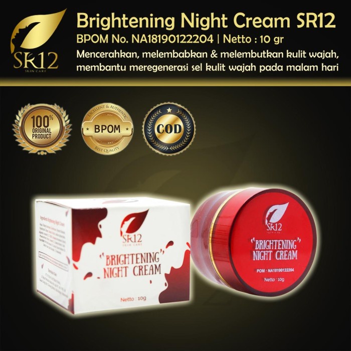 Brightening Night Cream & Day Cream SR12 / Krim Siang Malam SR 12