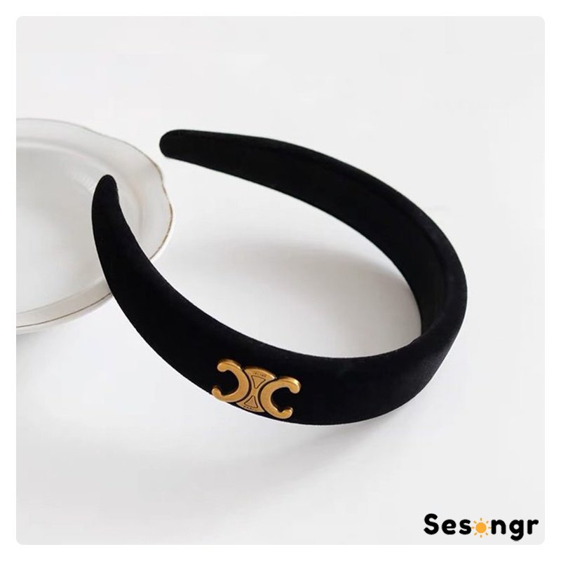 Headbands Camellia,Warna Hitam Putih,Untuk Aksesoris Rambut Wanita - SG