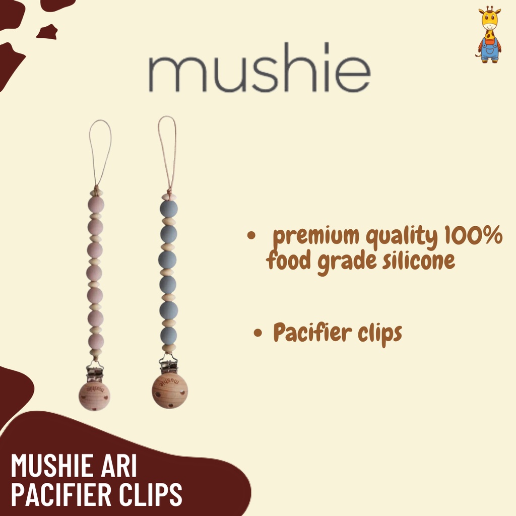 Mushie Pacifier Clips Ari