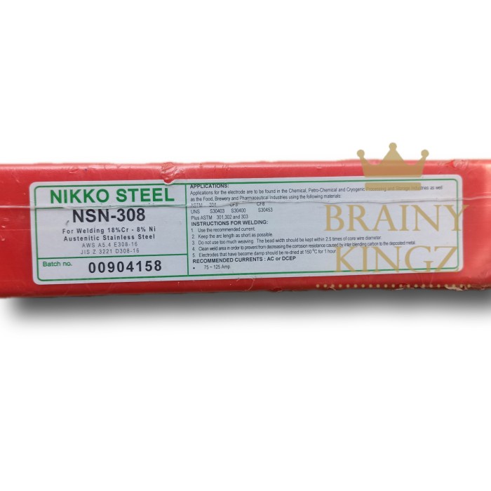 Kawat Las Stainless Nikko Steel NSN308 E308 ukuran 2,6mm NSN 308 2.6mm