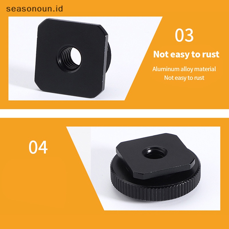 Seasonoun Sekrup Konversi Hot Shoe 1per4m6 Ke 5per8inci Microphone Fill Light Photography Accessories Mount Adapter Untuk Kamera Dslr Tembak.