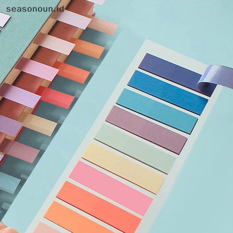 Seasonoun 60pcs Tahan Air Loose-leaf Label Sticky Notes Indeks Bendera Tab Strip Sekolah Kantor DIY Perlengkapan Alat Tulis.