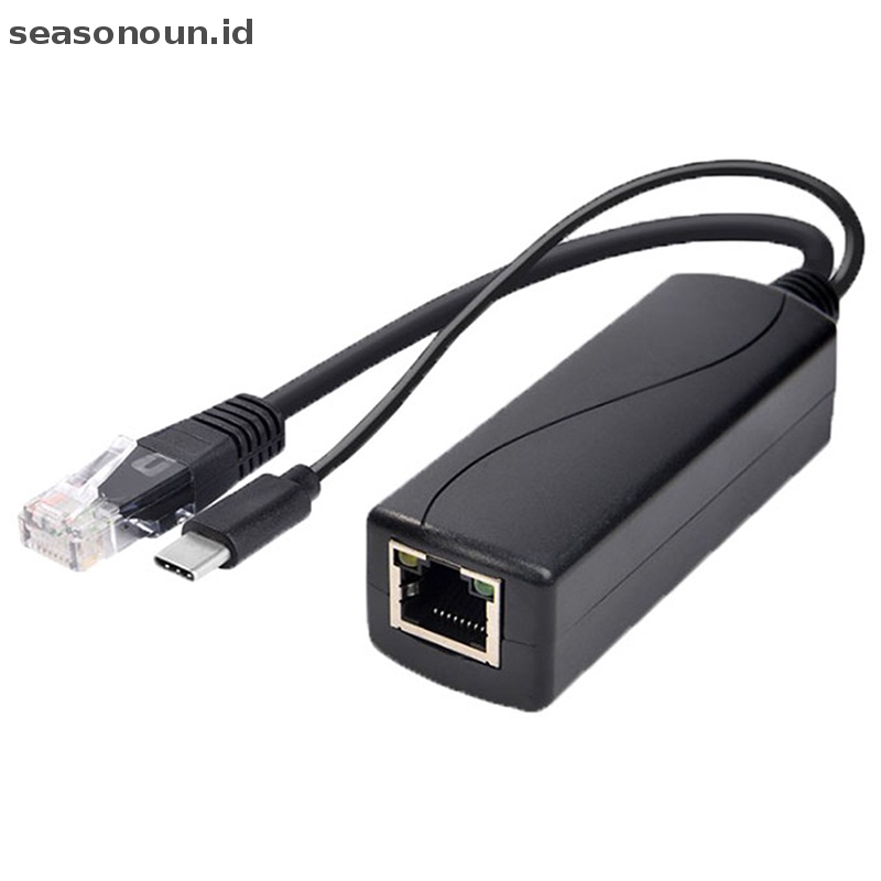 Seasonoun TYPE-c poe splitter usb 48v Ke 5v power over ethernet 802.3af Untuk raspberry.