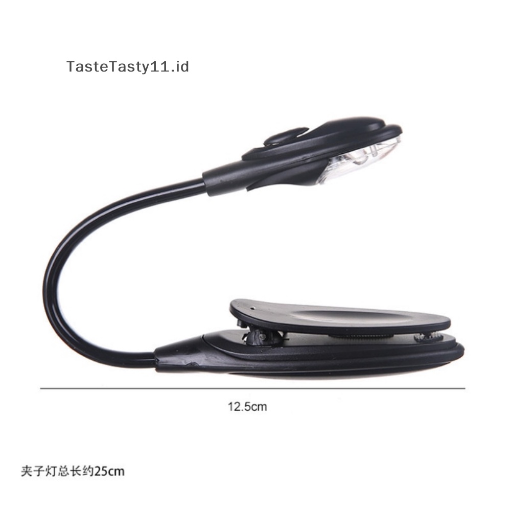 Tastetasty LED Pelindung Mata Buku Lampu Malam Adjustable Mini Clip-On Lampu Meja Belajar Batt.