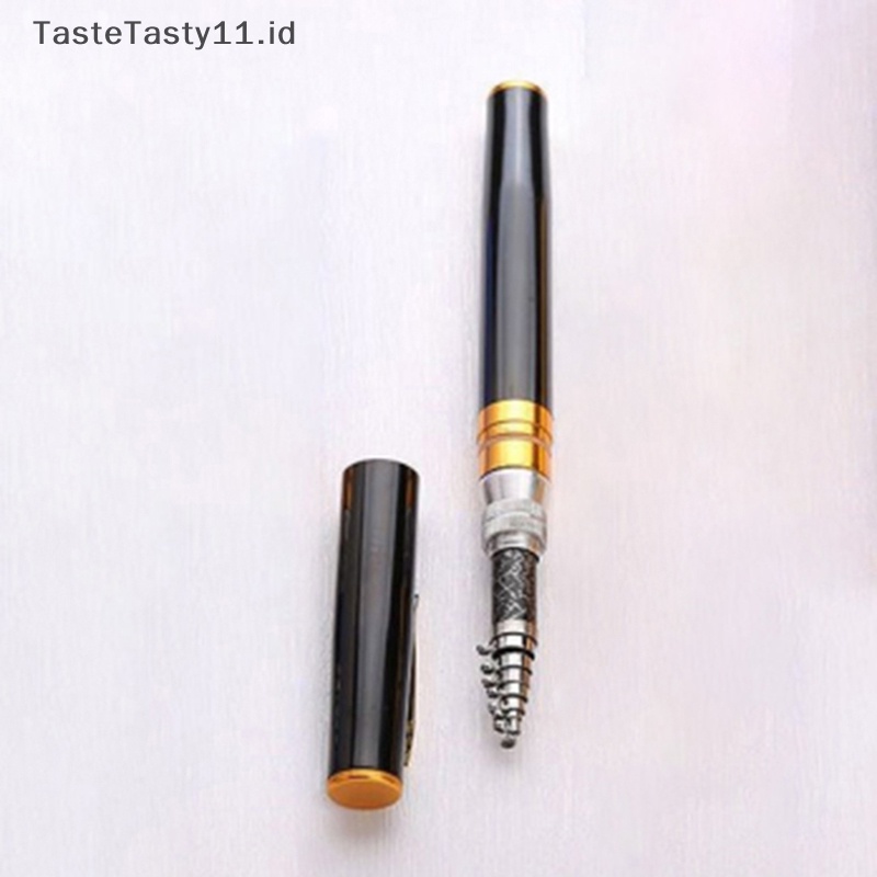 Tastetasty Portable Pocket Telescopic Mini Pancing Bentuk Pulpen Folded Fishing Rod Rumput Laut Kecil.