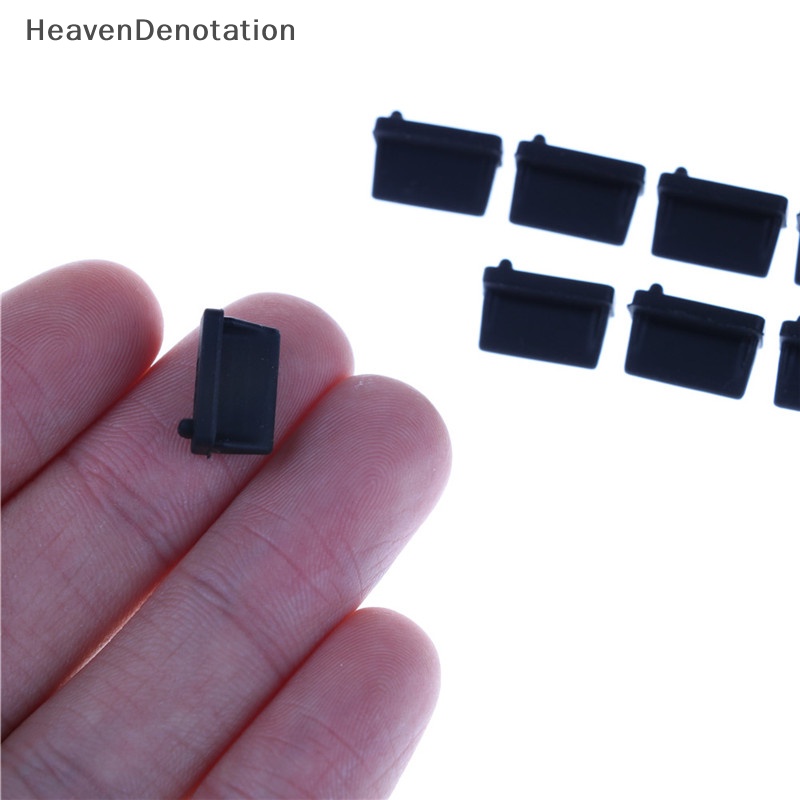 [HeavenDenotation] 10pcs Karet Hitam A Type Female USB Anti Debu Pelindung Colokan Stopper Cover HDV