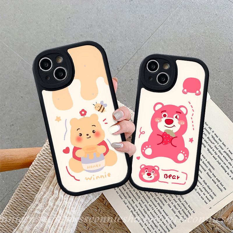 Case Winnie The Pooh Strawberry Bear Manyo Lucu Untuk Redmi 12C 9A 10A A1 K40s 10C 9T 9 10 9C Note 10 11 9 11Pro+8 Pro 9Pro 10Pro 11s 10s Mi 11Lite POCO F4 M3 X3 NFC Pro Soft Sarung