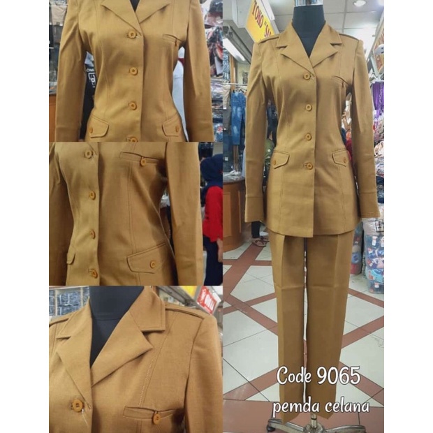 Seragam Blazer PNS PDH ASN Pemda Guru Khaki Tua Muda Rok Celana Wanita Terbaru Tersedia Jumbo Size