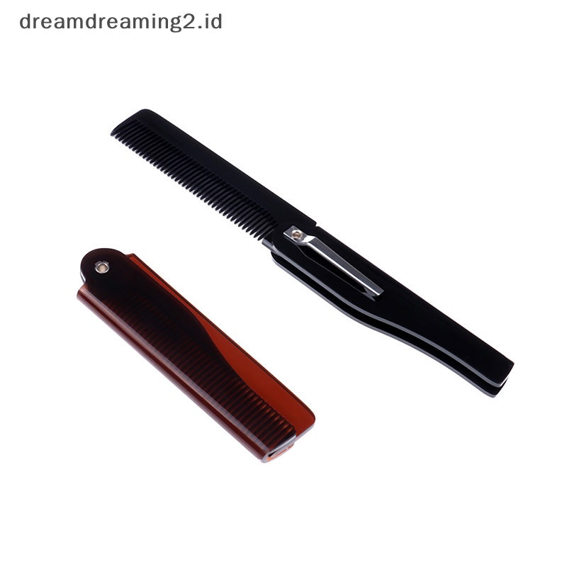 (drea) Baru Fashion Pria Wanita Kecantikan Lipat Saku Klip Rambut Kumis Jenggot Alat Sisir//