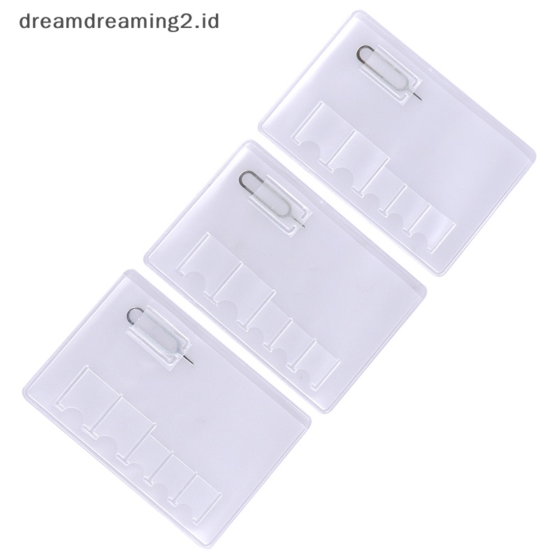 (drea) 5pcs Kartu Memori Transparan Universal 6sim Card Holder Case Portable Pelindung//