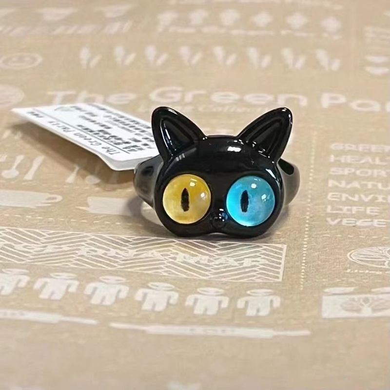 Cincin Mata Besar Kelinci Kucing Bahan Alloy Fashion Untuk Wanita