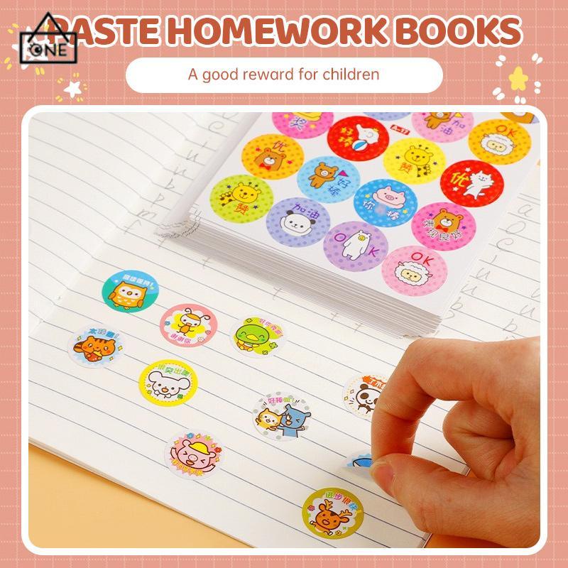 COD❤️Cartoon Reward Stickers Animals Praise Label Stationery Sticker Mother Teacher Award Classic Toys School Supplies Kids Photo Album Decor-A.one