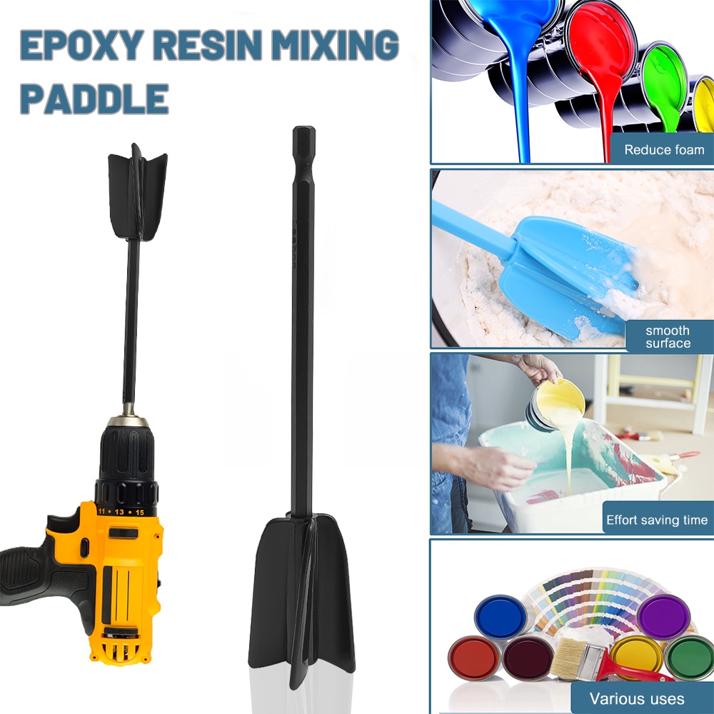 Diy Membuat Perhiasan Alat Batang Pengaduk Plastik/Epoxy Mixer Paddle Resin Stirring Paddle/Mixer Cat Bor Power Tool Aksesoris/Reusable Batang Pengaduk Cat Pigmen