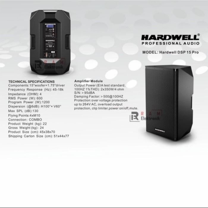 Speaker Aktif hardwell 15 inch DSP 15 PRO Original Satu Pasang Speaker