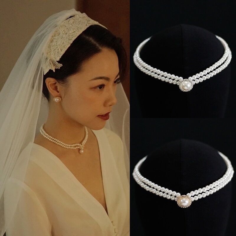 Ahellogirl Double-layer Pearl Necklace Kalung Wanita Cahaya Mewah Niche High-end Rantai Klavikula Desain Rasa2023 Gaya Baru Panas