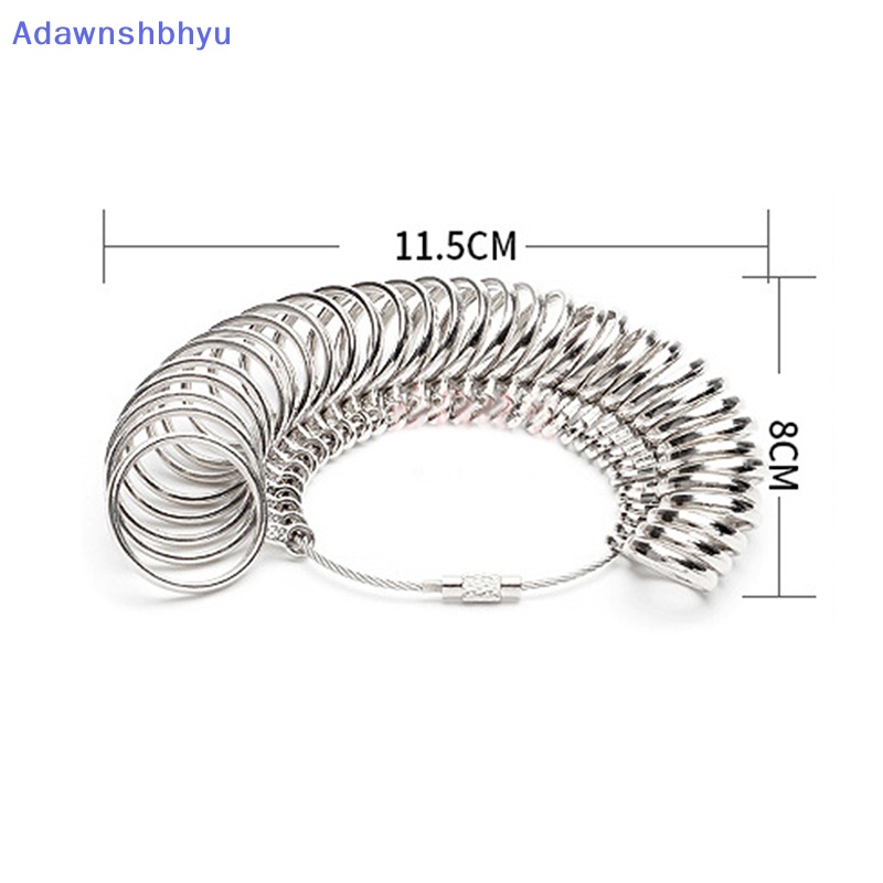 Adhyu Metal Finger Ring Gauge Sizer Membuat Perhiasan Ukuran Alat Ukur Set US EU Pria Finger Ring Sizes Gauge Set Metal Finger Measure Sizing Ukur ID