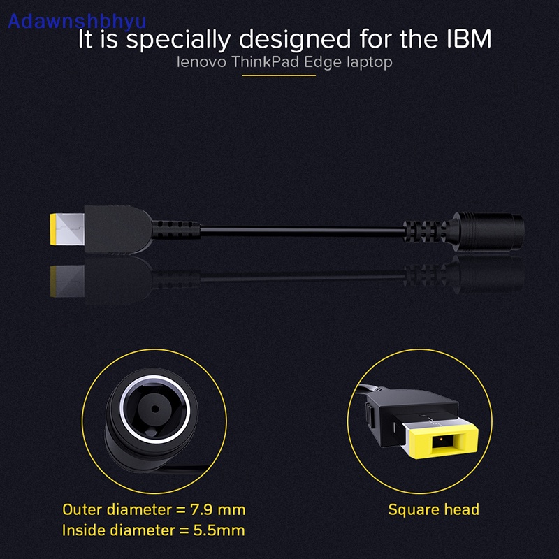 Adhyu Round Jack to Square Plug Adapter Charger Power Converter Untuk Lenovo Thinkpad ID