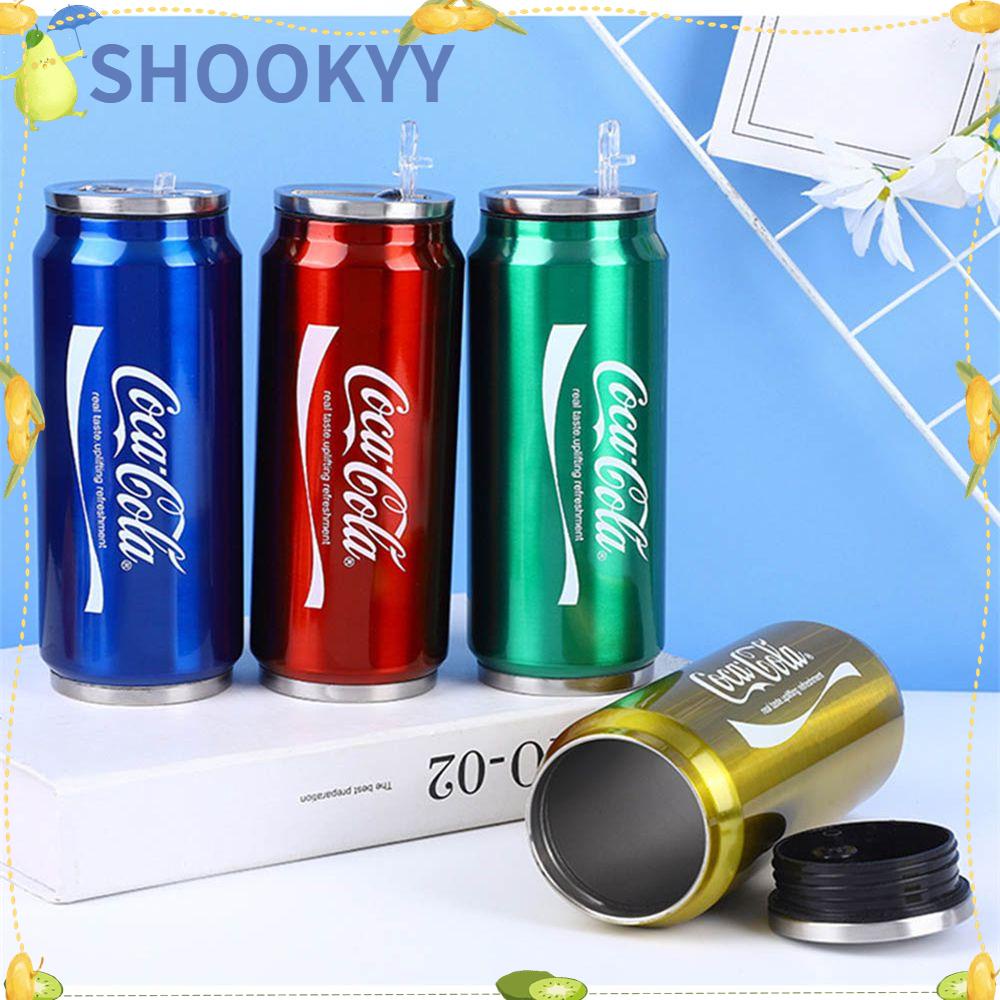 Chookyy Cangkir Termos Hadiah Natal Reusable Cola Creative Straw Water Bottle Drink Mug Coffee Insulated Cup