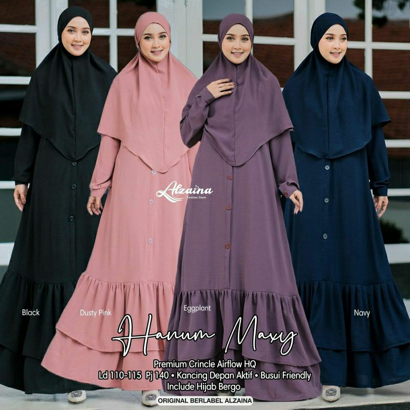 HANUM SYARI free Hijab ORI ALZAINA | Busui, Crinkle Airflow Premium