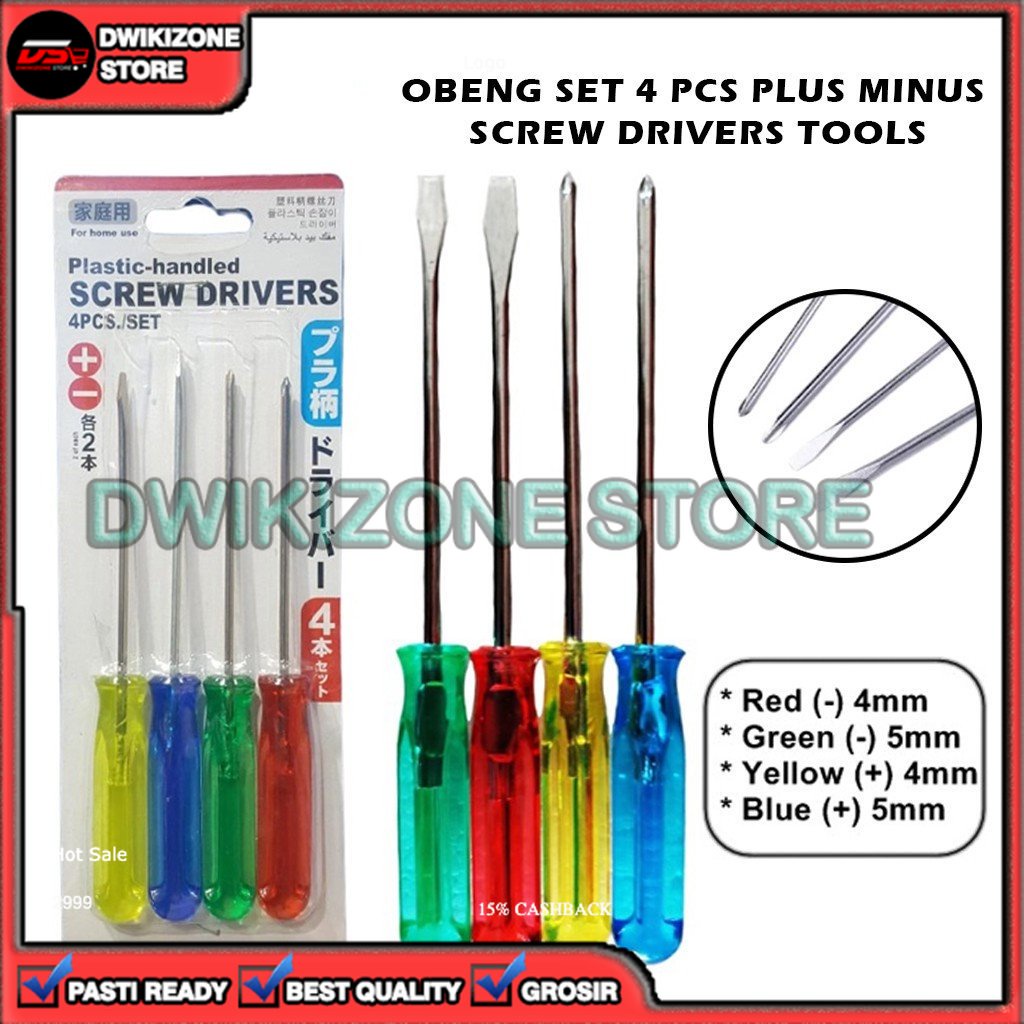 [GROSIR] OBENG BUNGA SET ISI 4 PCS MULTIFUNGSI PERKAKAS MINUS