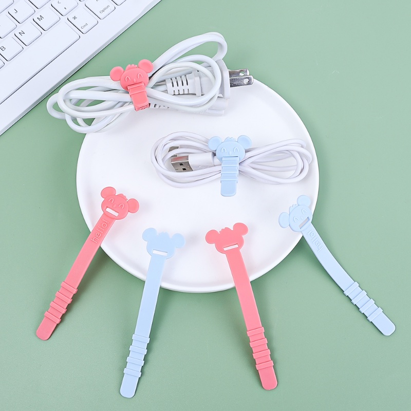 Kreatif Kartun Wajah Tersenyum Gaya Pelindung Kabel Penggulung Kawat/Jalur Data USB Charging Cord Cover Pelindung Earphone Cables Organizer