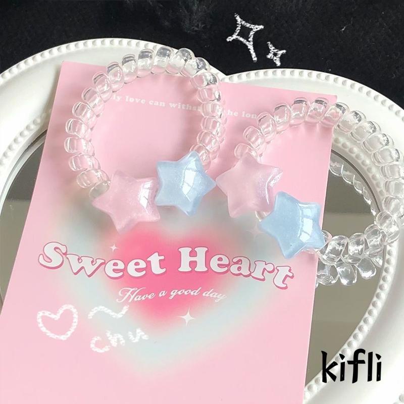 [KD] Gelang Pentagram Lucu Telepon Kawat Karet Gelang Gadis Lucu Kepala Tali