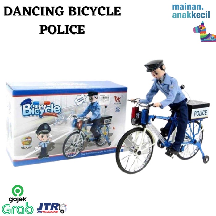 Mainan Toys Anak Kado DANCING BICYCLE POLICE  SEPEDA BATERAI  SEPEDA POLISI Ulang Tahun Import Murah