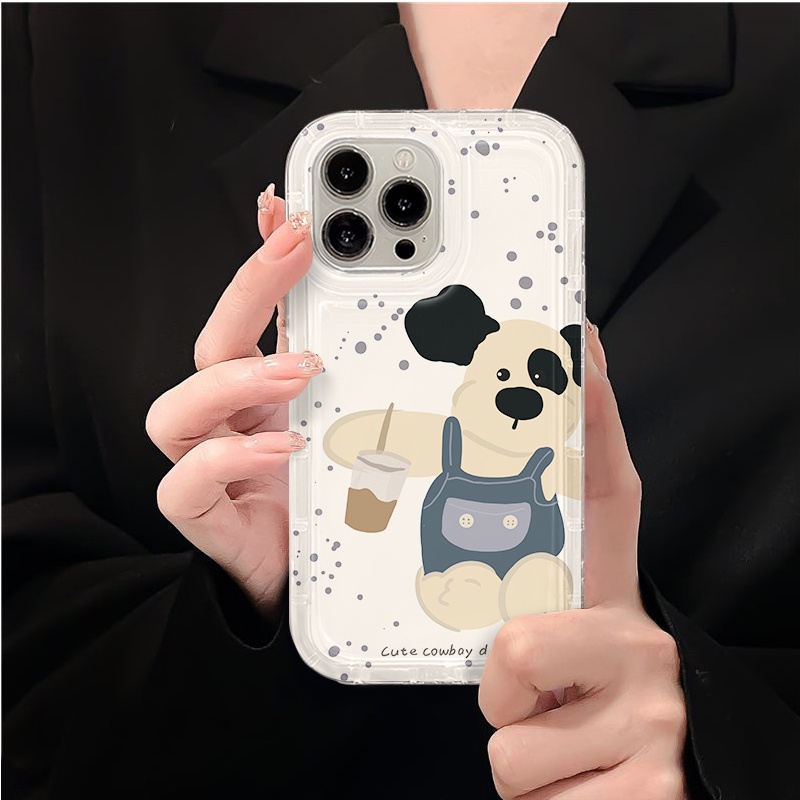 IPHONE Soft Phone Case Kompatibel Untuk Iphone14 13 11 12 Pro XS Max X Xr7 +8 Plus Cute Bear Casing TPU Silikon Shockproof Cover