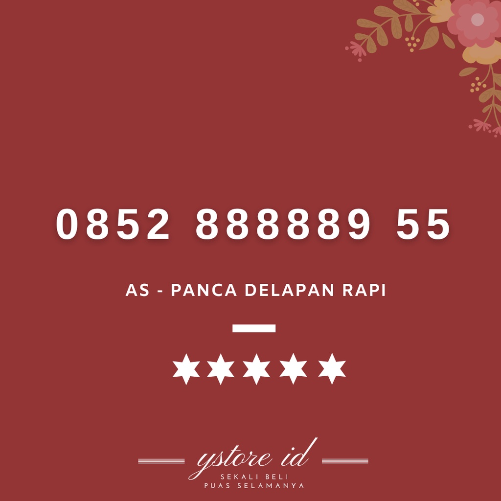 NOMOR CANTIK AS PANCA 88888 TELKOMSEL 4G NOMER BELAKANG EKOR UJUNG AKHIRAN 55