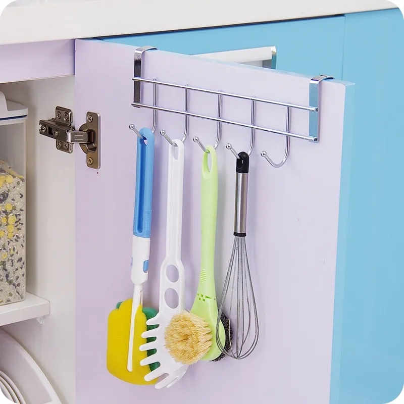 5kait Bebas Pukulan/Pintu Belakang Stainless Steel Tempat Penyimpanan/Dapur Kamar Mandi Kabinet Back Type Coat Towel Hanger Organizer