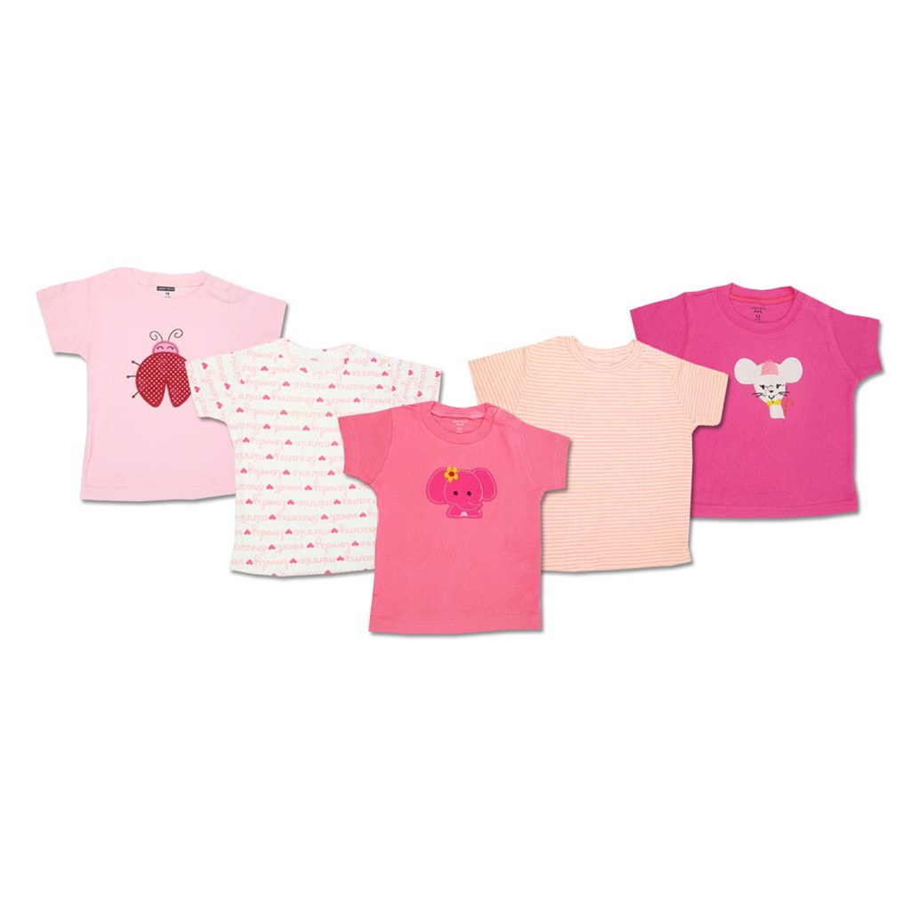 PREMIUM 5pcs Kaos bayi import Lengan Pendek GRADE A  5pcs / atasan bayi atau tee bayi import isi 5pcs