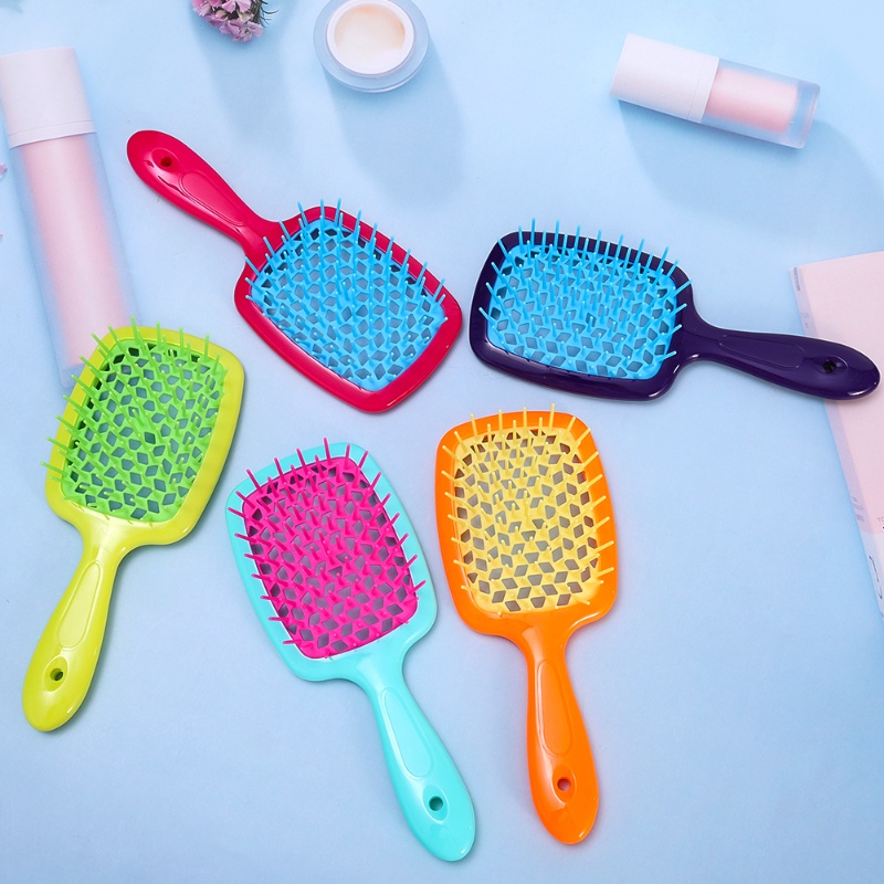 Fashion Fluffy Air Cushion Sikat Rambut Pijat Kulit Kepala/Tahan Lama Kualitas Tinggi Plastik Berongga Air Cushion Sisir/Wanita Perempuan Styling Alat/DIY Hairdressing Halus Perlengkapan Rambut