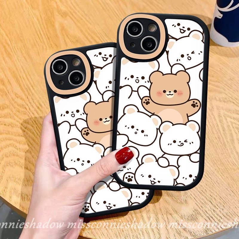 Casing Tpu Lembut Untuk Infinix Hot9 10 11 Play Hot9 10s 11s 10 11 10T 10 Lite Infinix Smart6 5catatan8 Kartun Lucu Indah Beruang Teh Susu Pola Papan Catur Casing Ponsel Anti Jatuh