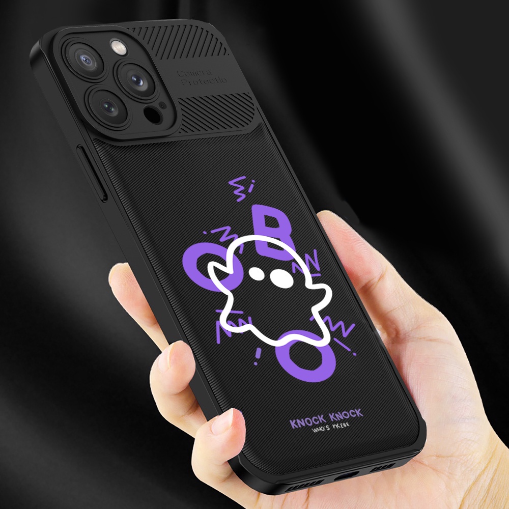 Case Serat Karbon Realme C55 C35 C33 C31 C21Y C25Y Realme10 C25 C25S C15 C12 C3 C2 Realme 5 5i 5S 6i C3 Narzo 50A Prime Lucu Cute Ghost Cross Grain Phone Case Cover