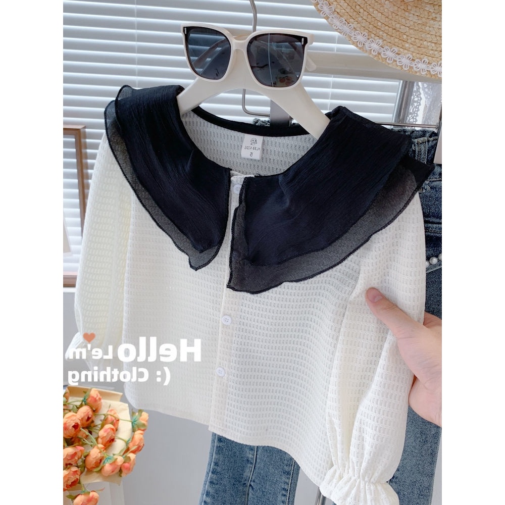 CHUBBI 45 Setelan Set Anak Perempuan Double Lace Neck + Celana Jeans