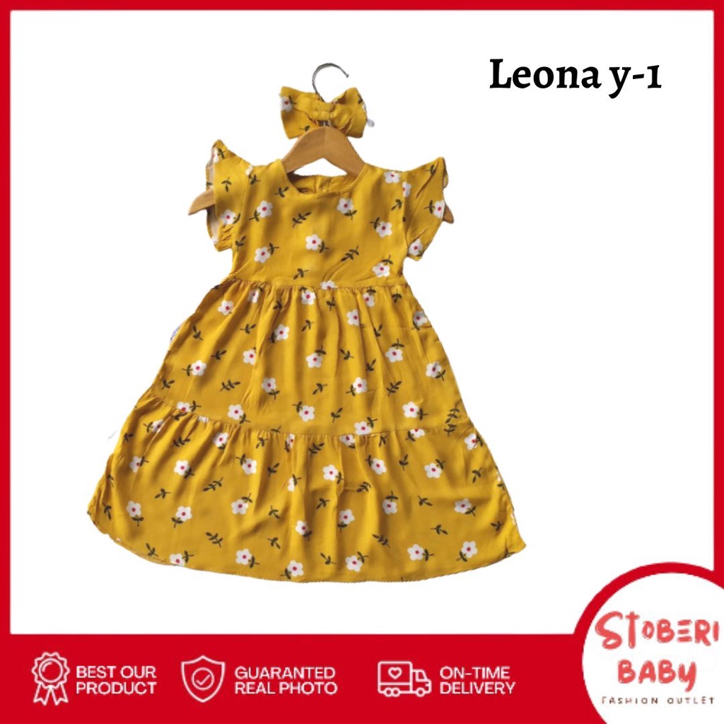 stoberi baby - BBB DRESS LEONA dress anak perempuan bayi motif bunga lucu free headband