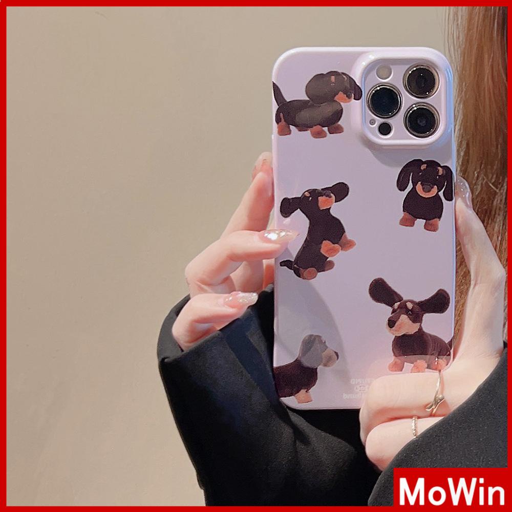Case iPhone 14 Pro Max iPhone Case Cream Glossy Soft Case TPU Tahan Guncangan Kamera Case Pelindung Anjing Hitam Lucu Kompatibel dengan iPhone 13 Pro Max 12 Pro Max 11 Xr X Max 7Plus 8Plus