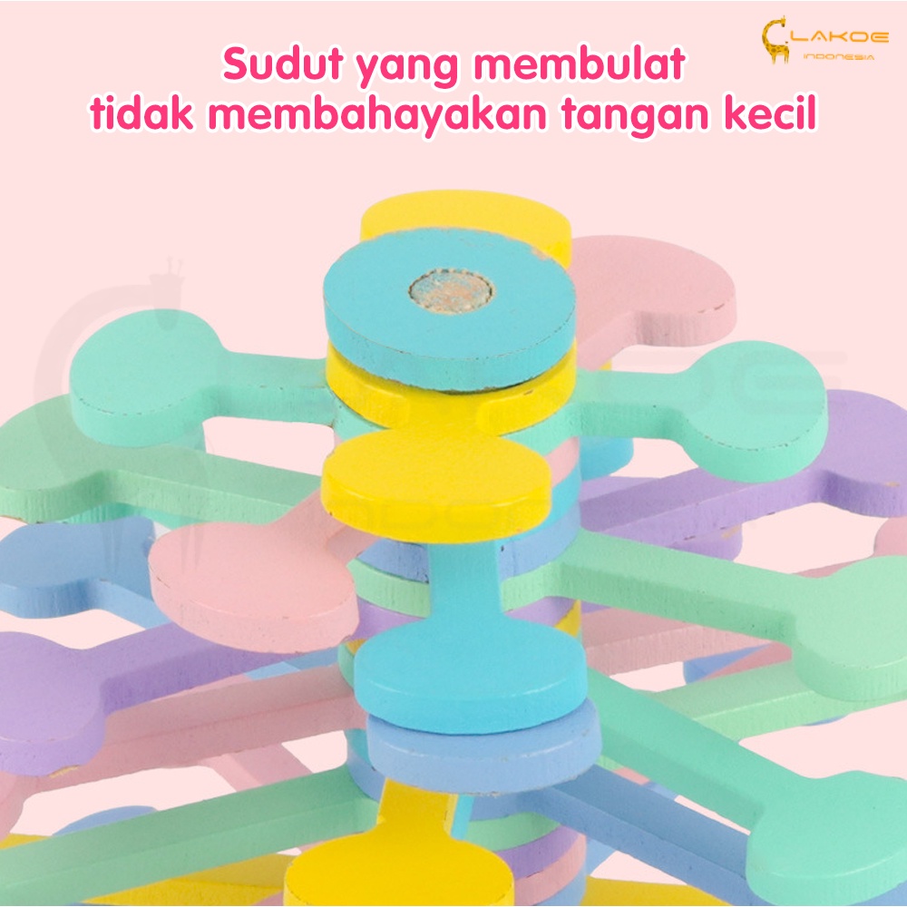 LAKOE Kayu Spiral Lolipop/Mainan lollipop berputar kayu/Mainan Seni Dekorasi Hadiah Anak