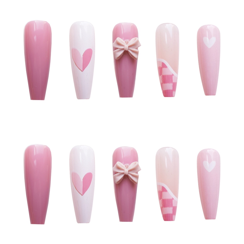 X73 24 Pcs DIY Kuku Palsu French Cool Finger Nail Art Stiker Kuku Palsu