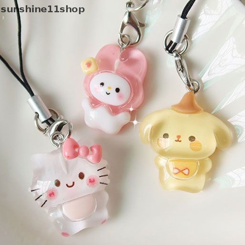 Sho Kawaii Sanrio Kuromi Lanyard My Melody Cinnamoroll Siswa Kecantikan iPhone Ponsel Case Ransel Boneka Liontin Pesona Mainan Gadis Hadiah N