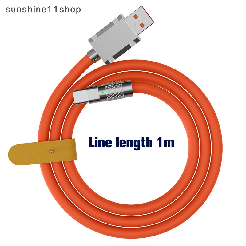 Sho 120W 6A Super Fast Charge Type-C Liquid Silicone Cable Quick Charge Kabel USB Untuk Xiaomi Huawei Samsung Pixel USB Bold Data Line N