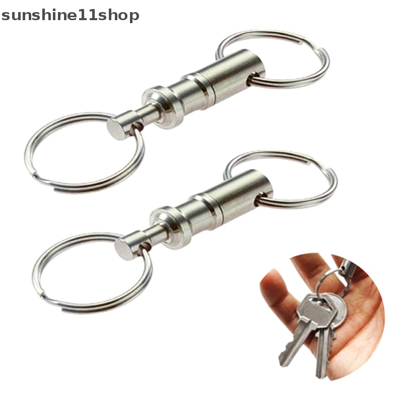 Sho Double Removable Key Ring Silver Gantungan Kunci Bisa Dilepas Quick Release Gantungan Kunci N