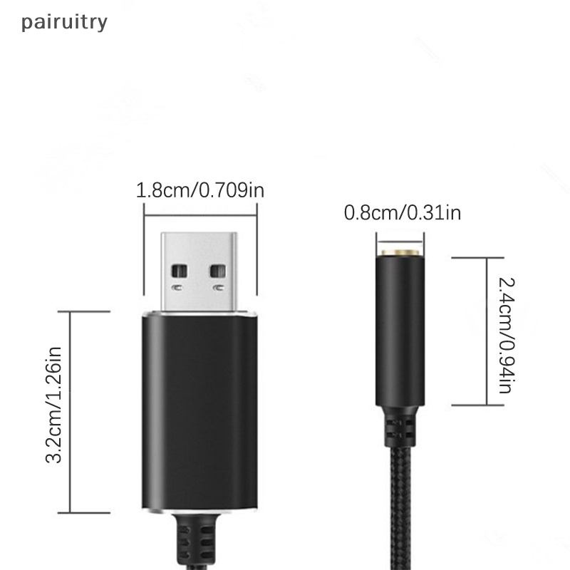 Prt Colokan Kartu Suara Jack USB Ke 3.5mm Colokan Sound Card Jack USB Ke 3.5mm Untuk PC PRT