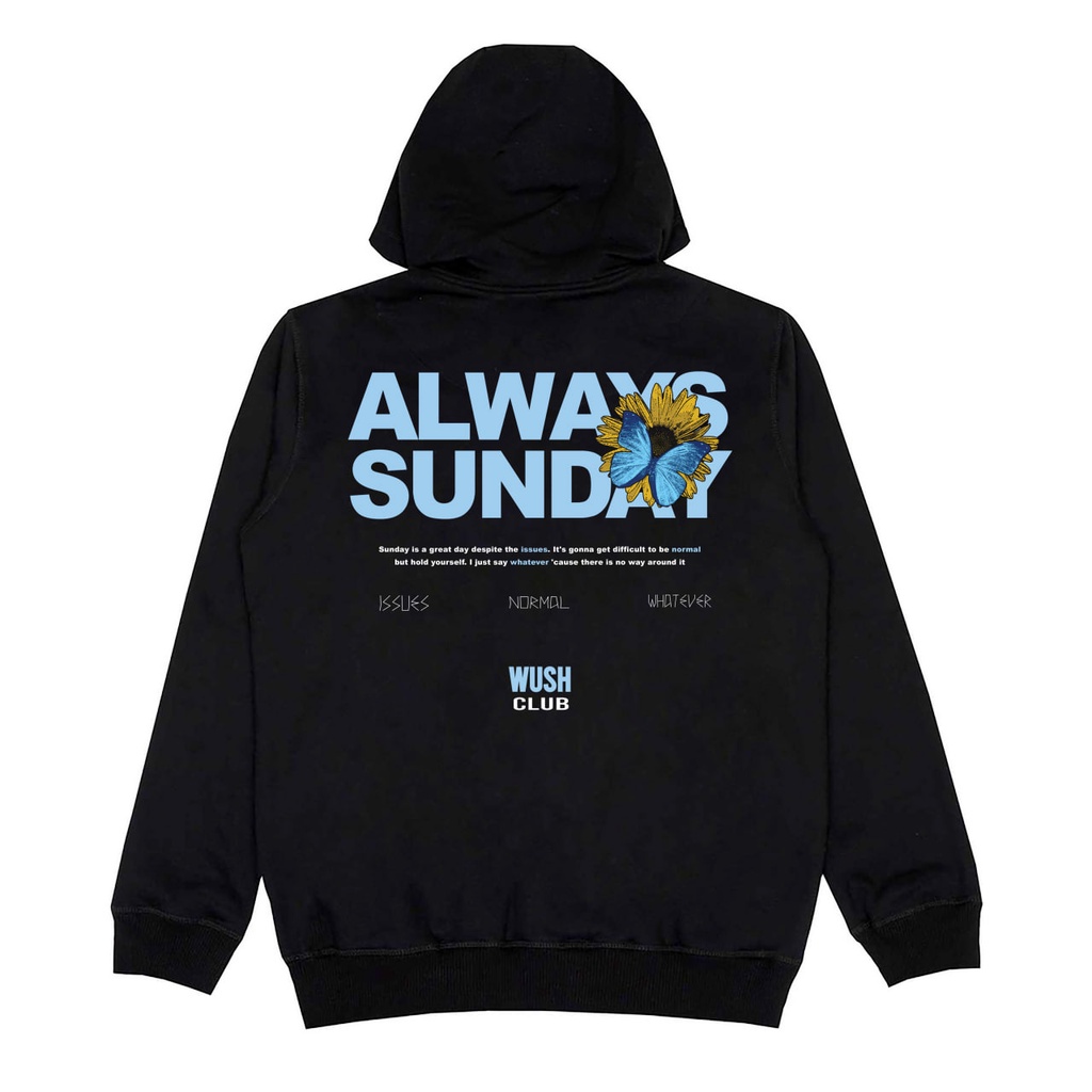 Jaket Hoodie Distro Pria Wanita Streetwear Wush Club Sunday