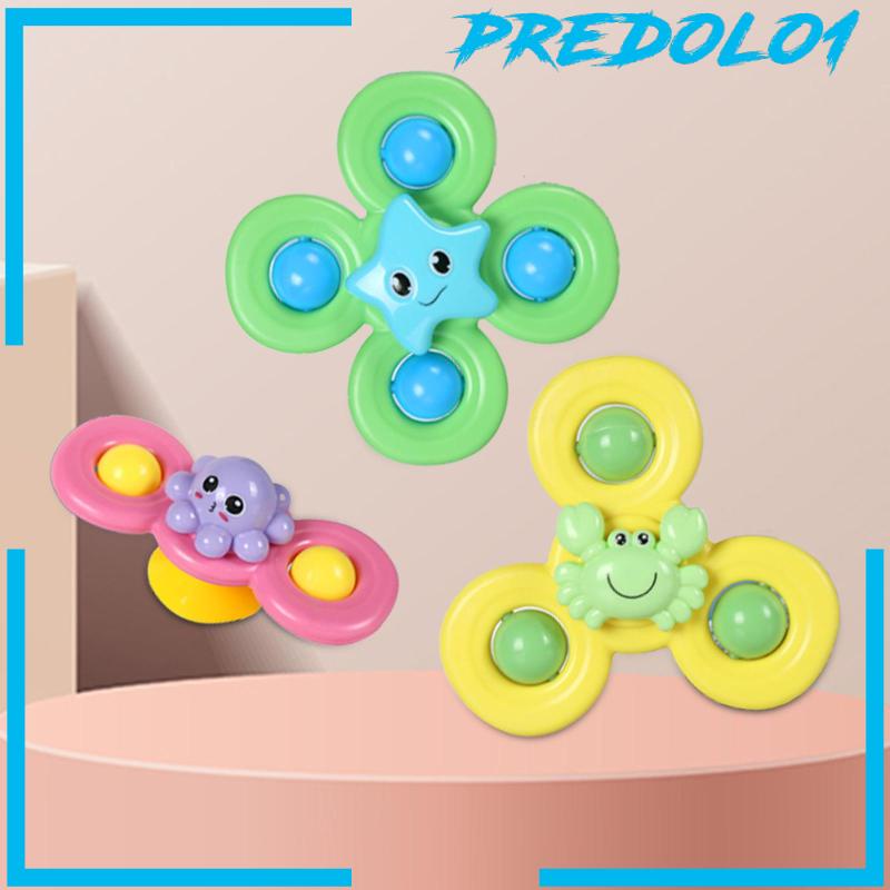 [Predolo1] 3x Suction Cup Rotatingr Toys Playset Untuk Keterampilan Motorik Halus Mainan Eaducational