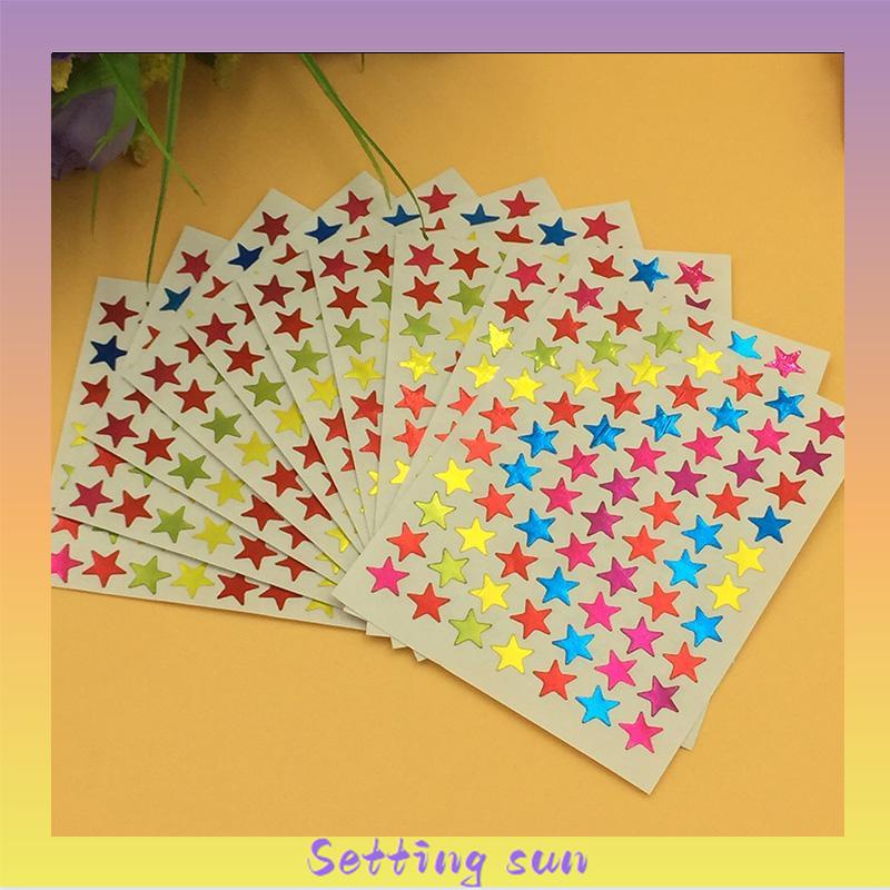 10Pcs/Set Stiker Bintang Colorful Reward Stickers Alat Tulis TN