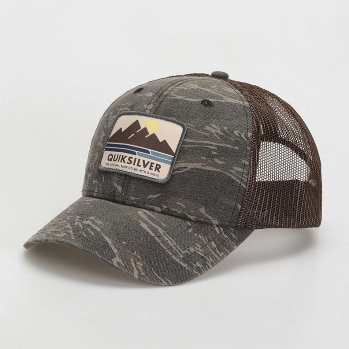 Topi QUIKSILVER Coastal Legacy Trucker Cap Washed Camo Brown ORIGINAL